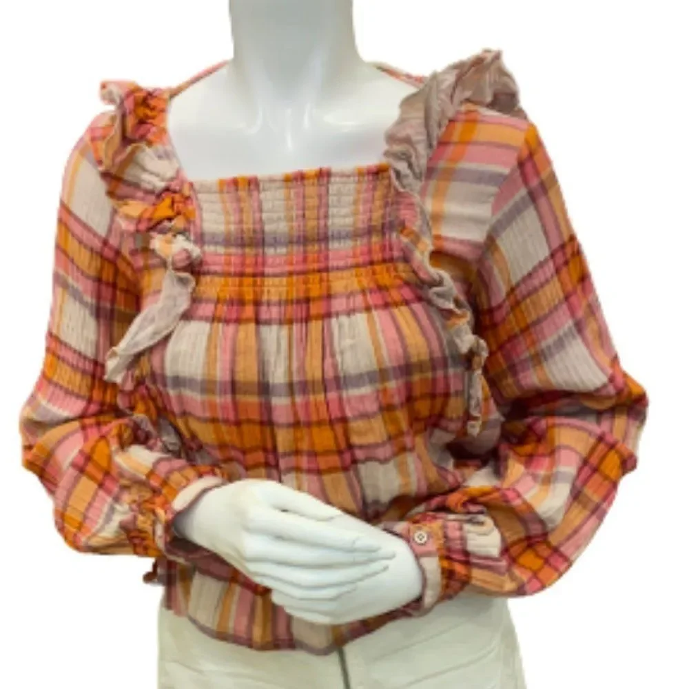 🆕Free People We the Free Siena Plaid Pullover - Picture 3 of 8